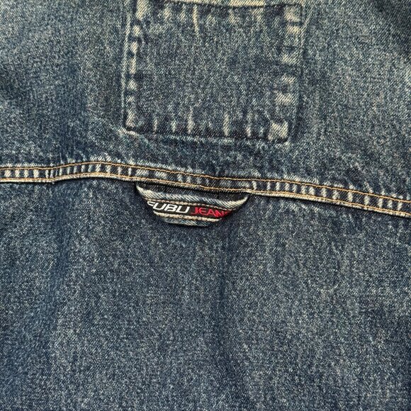 Vintage FUBU Denim Jacket Zip Front Collared Blue Cotton Pockets Size XL - Picture 4 of 14